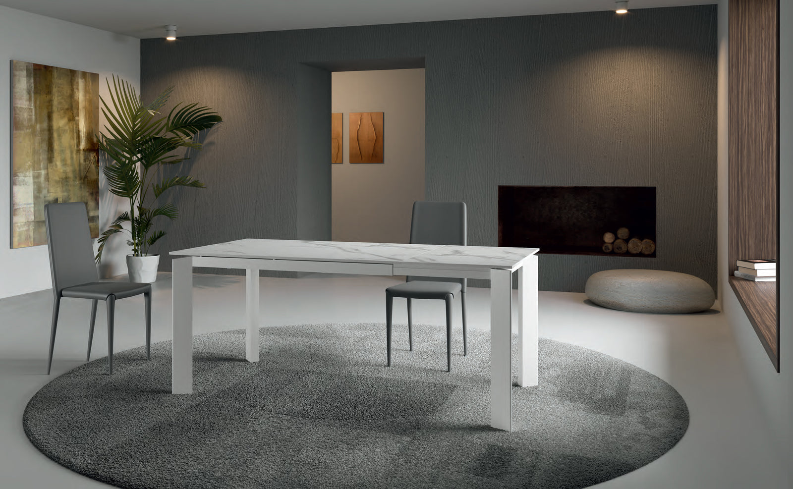 Cleo - Sedia in ecopelle grigia 4 pz