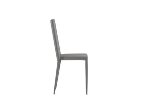 Cleo - Sedia in ecopelle grigia 4 pz