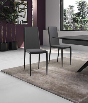 Cleo - Sedia in ecopelle grigio scuro 4 pz