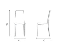 Sedia in similcuoio grigio scuro  struttura in metallo rivestito  41x42xh.95 cm 4 pz