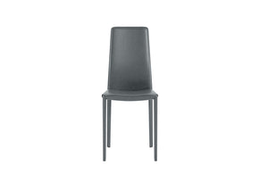 Sedia in similcuoio grigio scuro  struttura in metallo rivestito  41x42xh.95 cm 4 pz