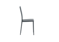 Sedia in similcuoio grigio scuro  struttura in metallo rivestito  41x42xh.95 cm 4 pz