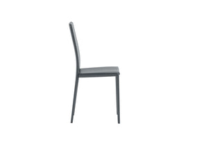 Sedia in similcuoio grigio scuro  struttura in metallo rivestito  41x42xh.95 cm 4 pz