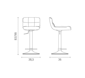 Kurt - Sgabello in ecopelle grigia - Set da 2 pz