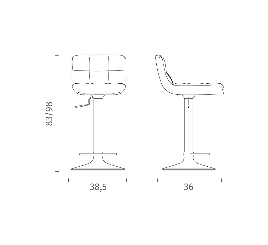 Kurt - Sgabello in ecopelle grigia - Set da 2 pz