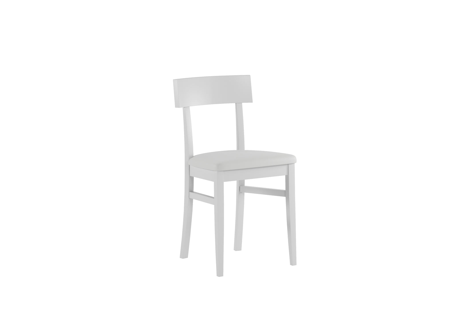 Monaco - Sedia in legno laccato e similpelle bianca 2 pz