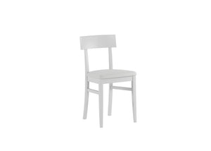 Monaco - Sedia in legno laccato e similpelle bianca 2 pz