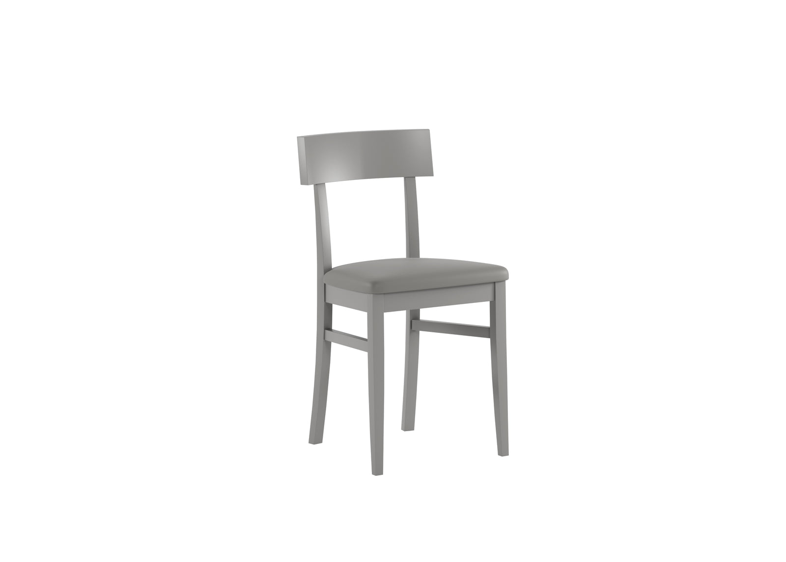 Monaco - Sedia in legno laccato in similpelle grigia 2 pz