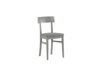 Monaco - Sedia in legno laccato in similpelle grigia 2 pz