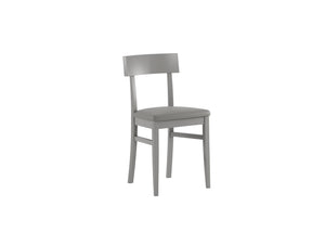 Monaco - Sedia in legno laccato in similpelle grigia 2 pz