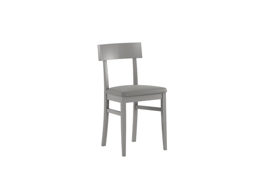 Monaco - Sedia in legno laccato in similpelle grigia 2 pz