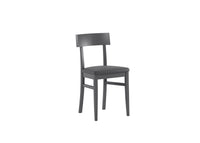 Sedia in legno laccato grigio scuro con seduta in similpelle 44x45xh. 82 cm 2 pz