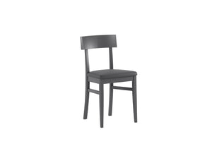 Sedia in legno laccato grigio scuro con seduta in similpelle 44x45xh. 82 cm 2 pz