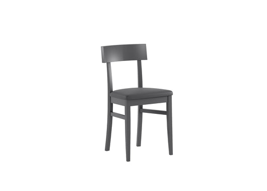 Sedia in legno laccato grigio scuro con seduta in similpelle 44x45xh. 82 cm 2 pz