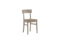 Monaco - Sedia in ecopelle legno laccato tortora 2 pz