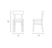 Sedia in legno laccato grigio scuro con seduta in similpelle 44x45xh. 82 cm 2 pz