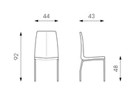 Viva - Sedia in ecopelle marrone 4 pz