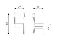 Brera - Sedia in legno pesca 2 pz