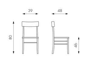 Brera - Sedia in legno pesca 2 pz