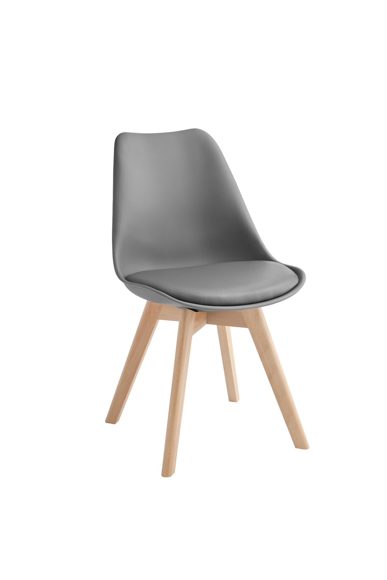 Carlotta - Sedia in polipropilene ecopelle grigio scuro 4 pz