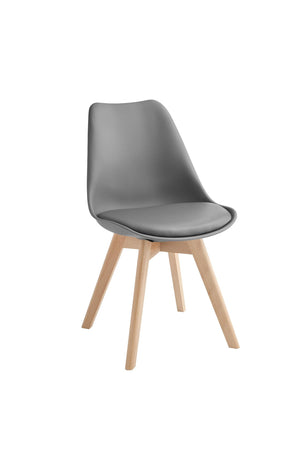 Carlotta - Sedia in polipropilene ecopelle grigio scuro 4 pz