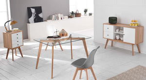 Carlotta - Sedia in polipropilene ecopelle grigio scuro 4 pz