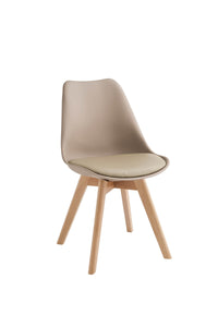 Carlotta - Sedia in polipropilene ecopelle beige 4 pz