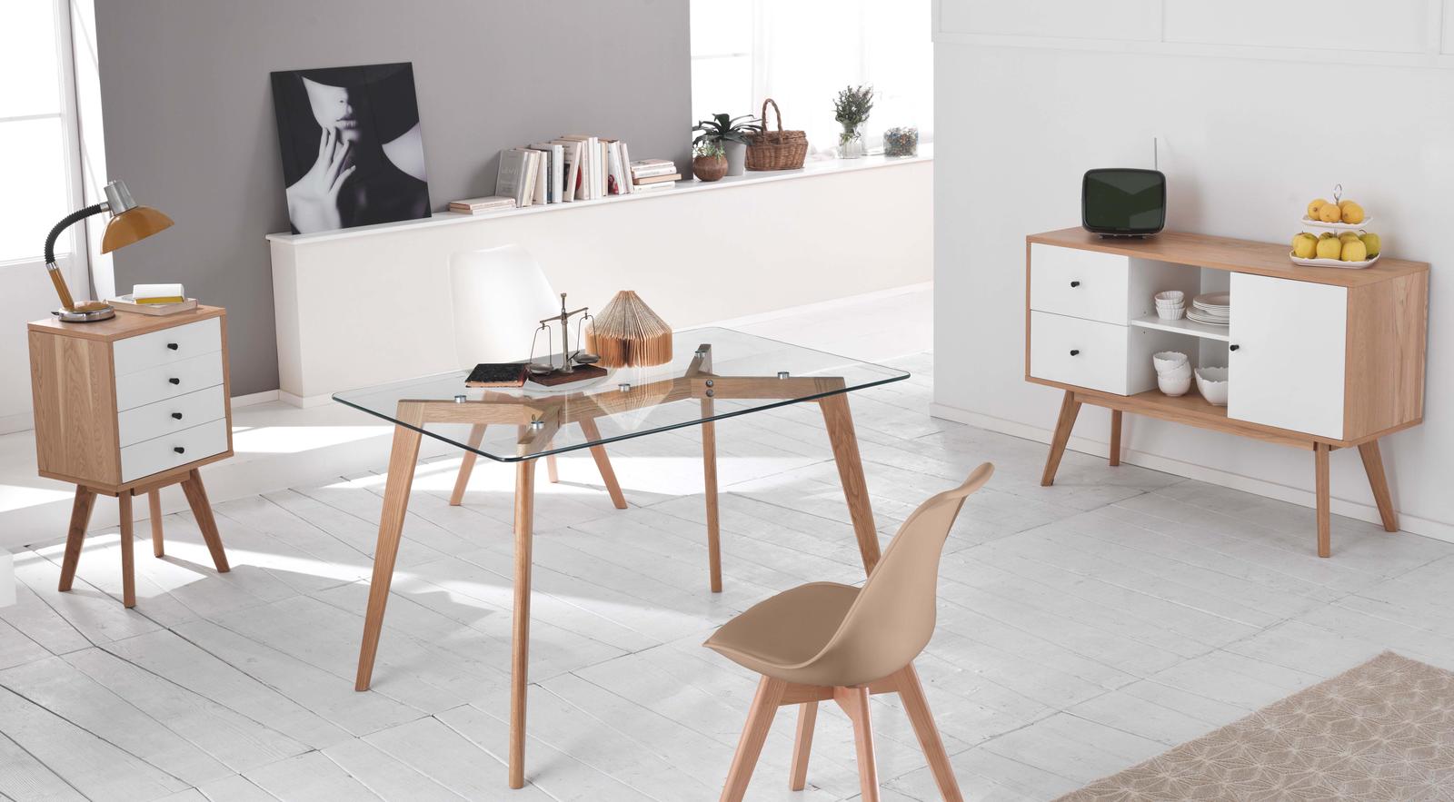 Carlotta - Sedia in polipropilene ecopelle beige 4 pz