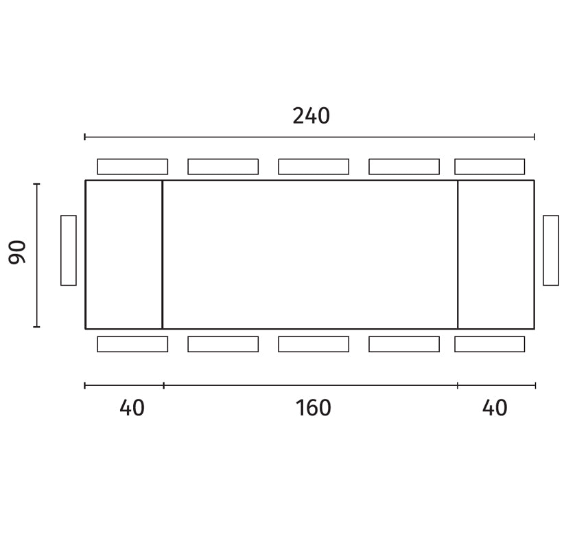 Bridge - Tavolo Allungabile (160/240 x 90 cm) in Impiallacciato Rovere Nero