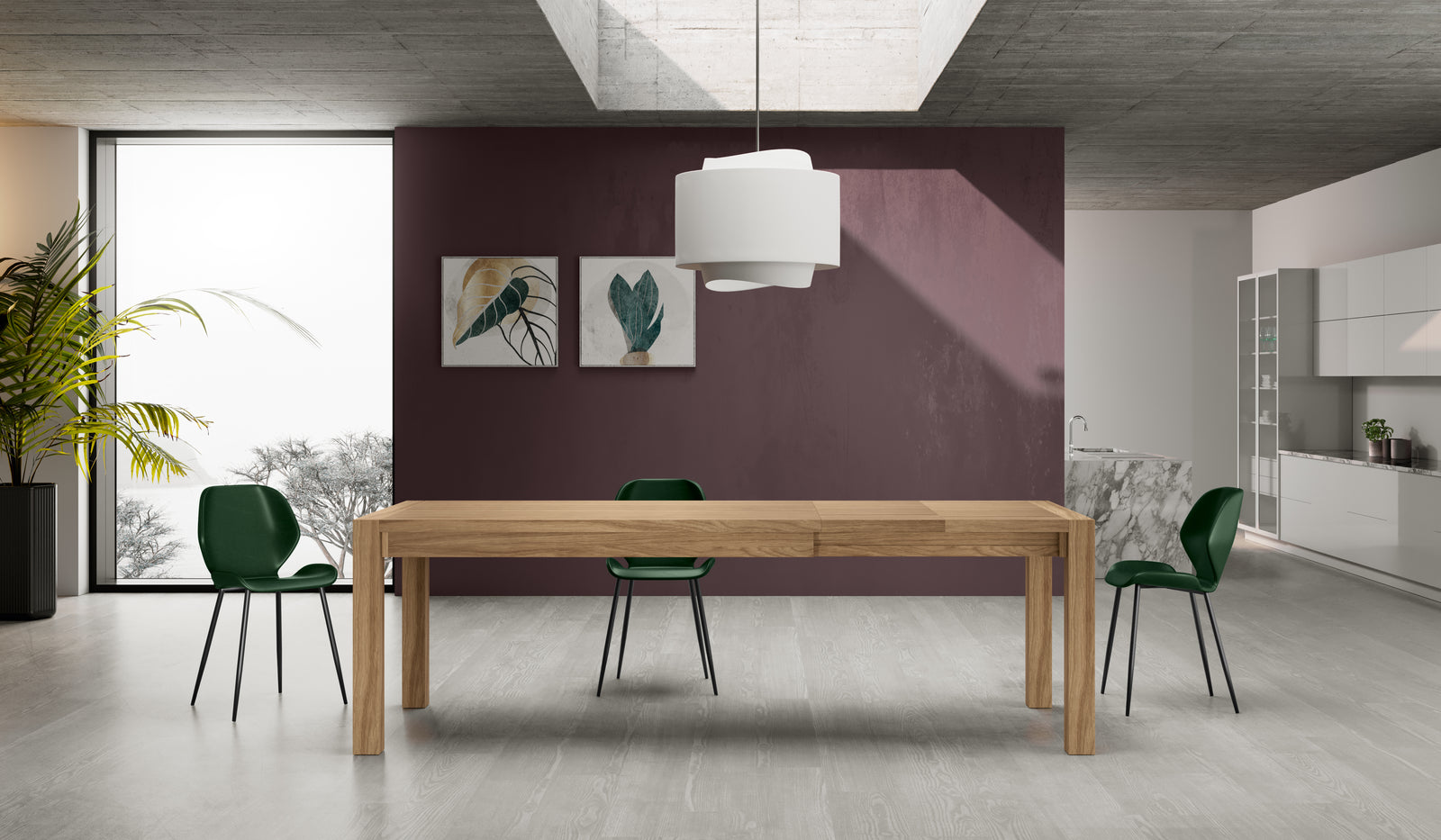 Nevada - Tavolo allungabile (160/240 x 90 cm) in impiallacciato rovere marrone