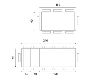 Nevada - Tavolo allungabile (160/240 x 90 cm) in impiallacciato rovere marrone