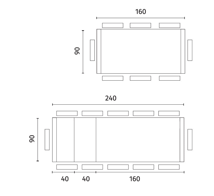 Nevada - Tavolo allungabile (160/240 x 90 cm) in impiallacciato rovere marrone