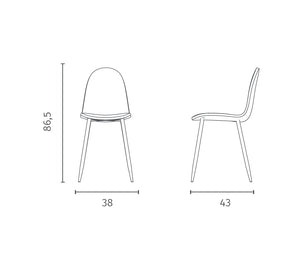 Martina - Sedia in simil rattan Marrone 4 pz