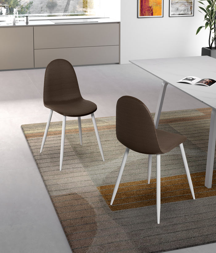 Martina - Sedia in simil rattan Marrone 4 pz