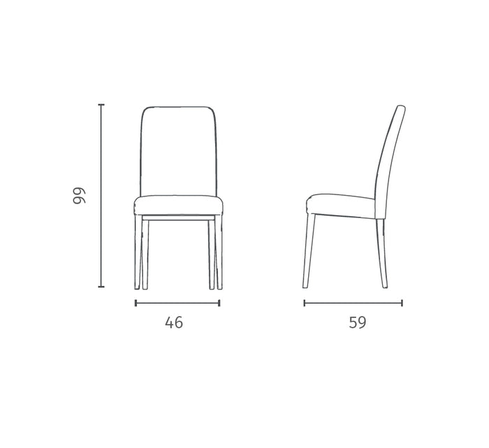 Anita - Sedia in ecopelle beige 2 pz