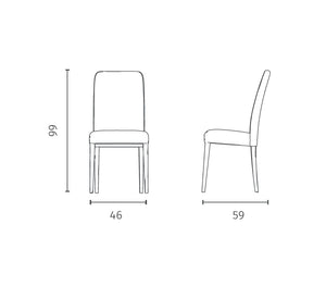 Anita - Sedia in ecopelle grigio scuro 2 pz