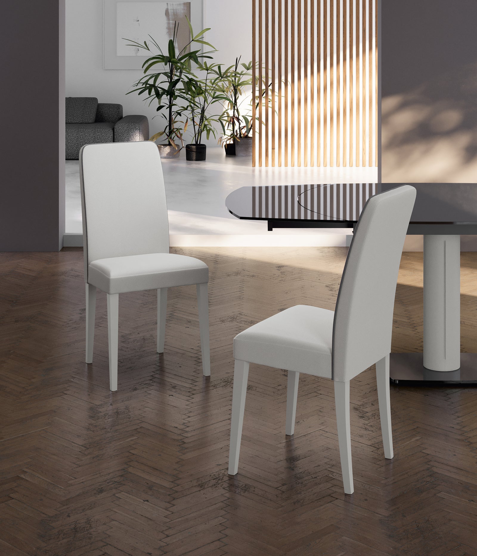 Anita - Sedia in ecopelle bianca 2 pz