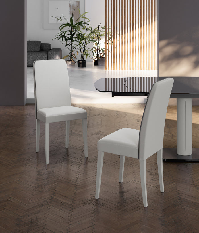 Anita - Sedia in ecopelle bianca 2 pz