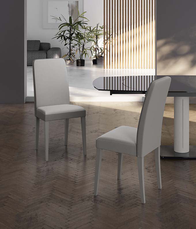 Anita - Sedia in ecopelle grigio scuro 2 pz