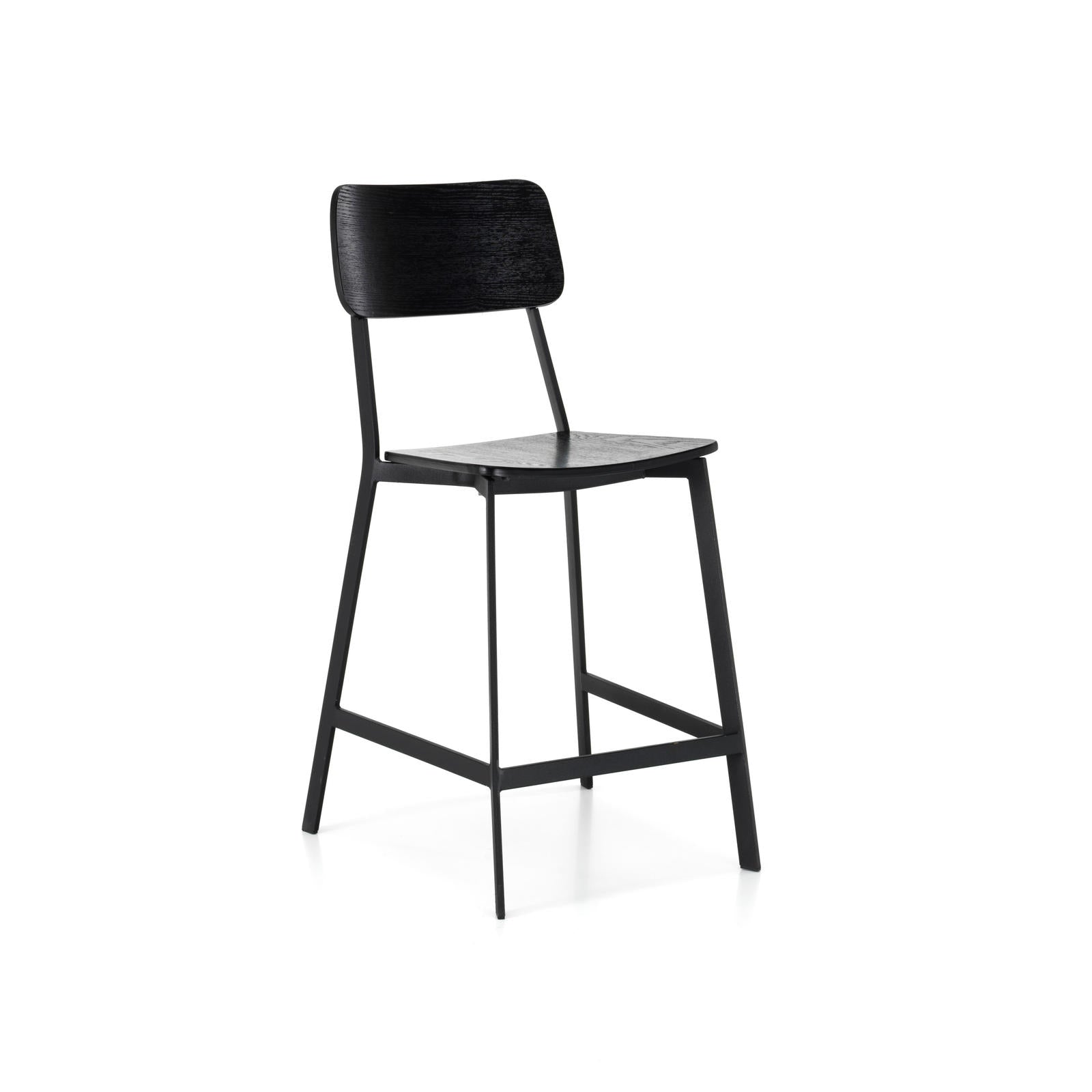 Woody - Sgabello in legno nero - Set da 2 pz