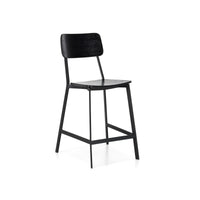 Woody - Sgabello in legno nero - Set da 2 pz