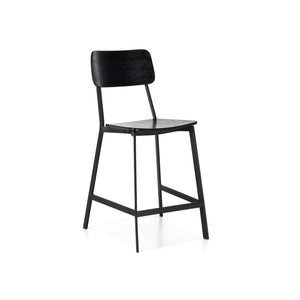 Woody - Sgabello in legno nero - Set da 2 pz