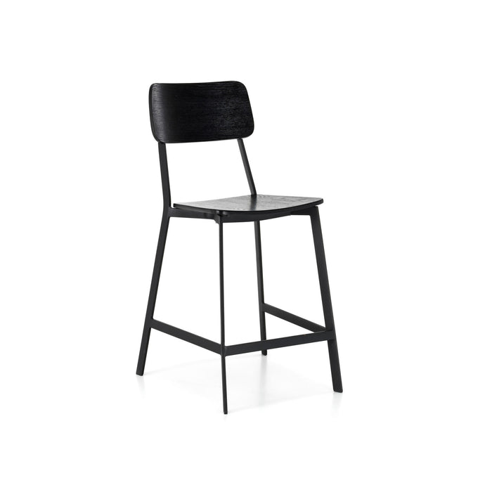 Woody - Sgabello in legno nero - Set da 2 pz