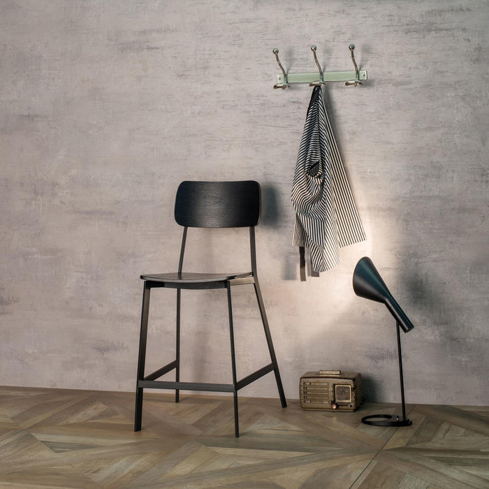 Woody - Sgabello in legno nero - Set da 2 pz