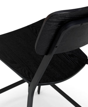 Woody - Sgabello in legno nero - Set da 2 pz