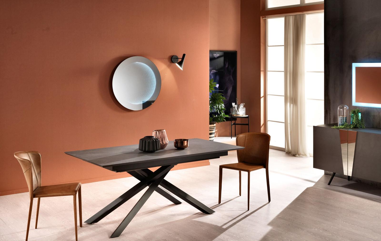 Xavier - Tavolo Allungabile (170/270 x 90 cm) in HPL su MDF Grigio Scuro