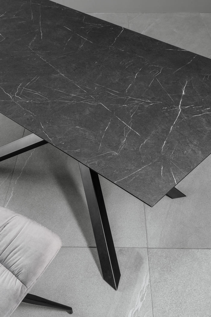 Xavier - Tavolo Allungabile (170/270 x 90 cm) in HPL su MDF Nero