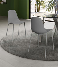 Frida - Sedia in polipropilene grigio 4 pz