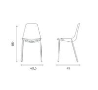 Frida - Sedia in polipropilene nero 4 pz