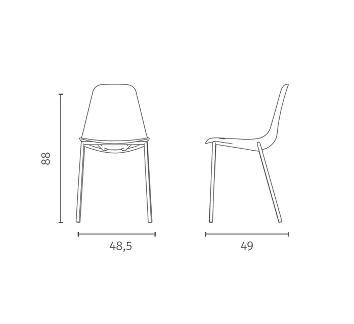 Frida - Sedia in polipropilene nero 4 pz